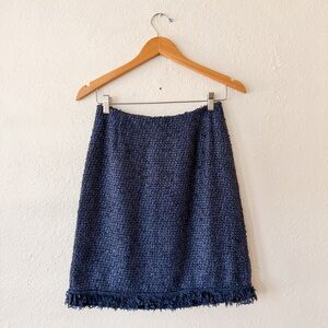 Escada Womens Navy Blue Tweed Skirt